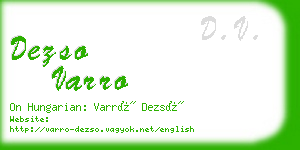 dezso varro business card